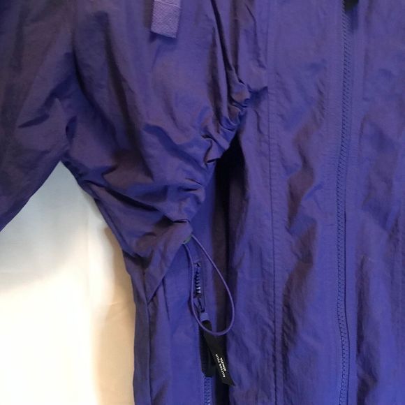 Athleta x Allyson Felix Purple Long Packable Lightweight Windbreaker hood Sz L - Picture 4 of 15